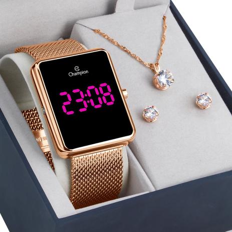 relogio digital feminino rose apple