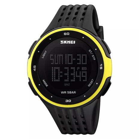 Relógio Digital Original Led 1219 Skmei Amarelo Menor preço em Relógio Digital Original Led 1219 Skmei Amarelo