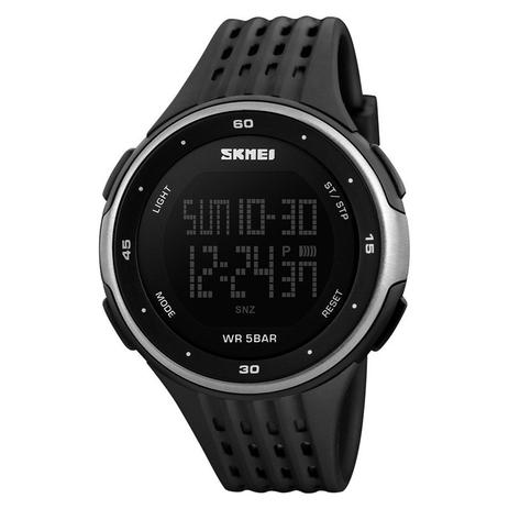 Relógio Digital Original Led 1219 Skmei Prateado Menor preço em Relógio Digital Original Led 1219 Skmei Prateado