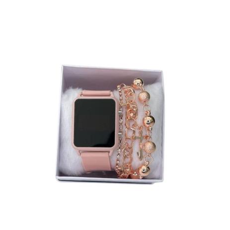 relogio digital feminino rose apple