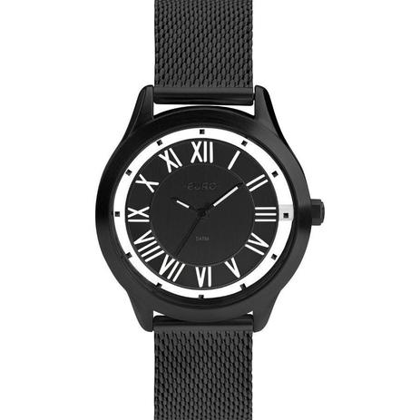 Relógio Euro Feminino Ref: Eu2039ji/4p Preto Menor preço em Relógio Euro Feminino Ref: Eu2039ji/4p Preto