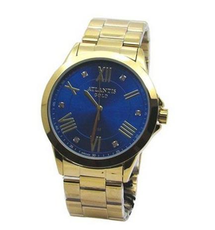 Relogio feminino atlantis g3494 dourado fundo azul Menor preço em Relogio feminino atlantis g3494 dourado fundo azul