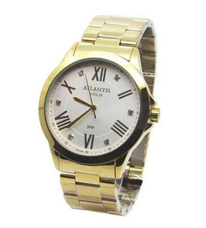 Relogio feminino atlantis g3494 dourado fundo branco Menor preço em Relogio feminino atlantis g3494 dourado fundo branco