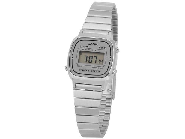 Relógio Feminino Casio Digital - Vintage LA670WA-7DF Prata