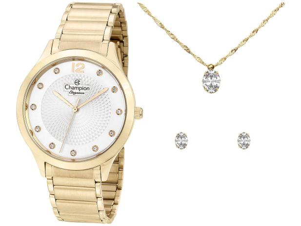 Relógio Feminino Champion Analógico Elegance - CN25903W Dourado com Acessórios