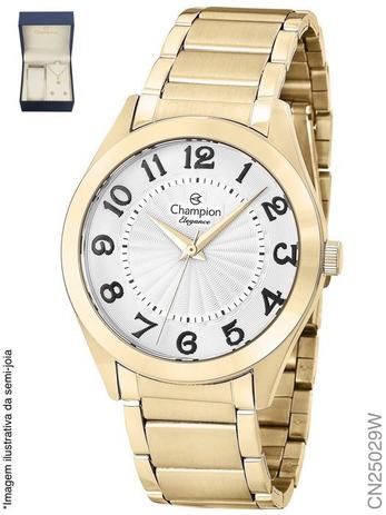 Relogio Feminino Champion Banhado Ouro CN25029W Menor preço em Relogio Feminino Champion Banhado Ouro CN25029W