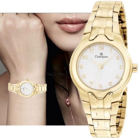 Relógio Feminino Champion Dourado Pequeno Original Prova dÁgua CH24802H Menor preço em Relógio Feminino Champion Dourado Pequeno Original Prova dÁgua CH24802H