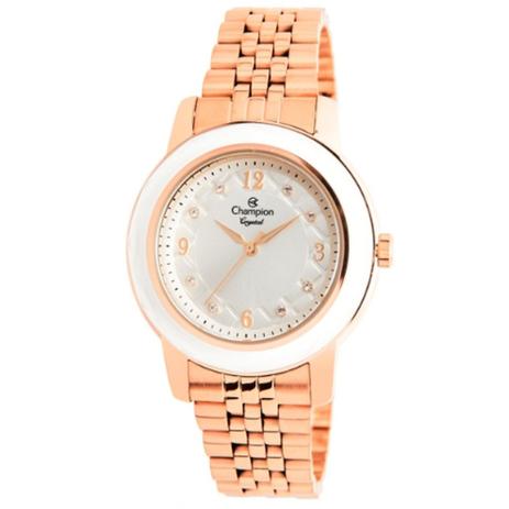Relógio Feminino Champion Social CN24048Z - Rosê/Branco Menor preço em Relógio Feminino Champion Social CN24048Z - Rosê/Branco