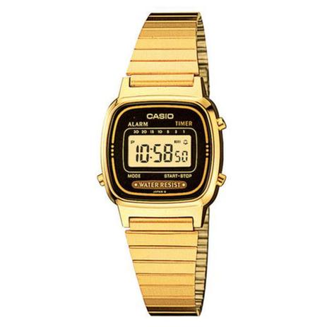 Relógio Feminino Digital Casio LA670WGA1DF - Dourado - Casio* Menor preço em Relógio Feminino Digital Casio LA670WGA1DF - Dourado - Casio*