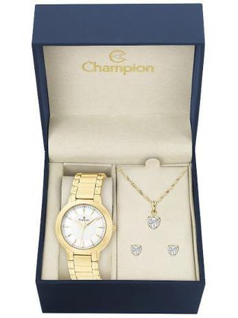 Relógio Feminino Dourado Champion Cn20391w com Kit Semijoias Menor preço em Relógio Feminino Dourado Champion Cn20391w com Kit Semijoias