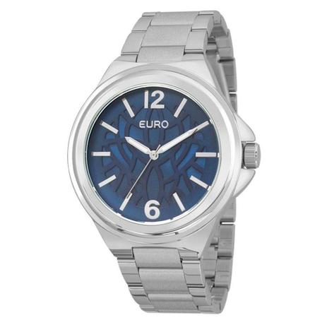Relógio Feminino Euro Analógico Prata/Azul - Eu2039jd/3a Menor preço em Relógio Feminino Euro Analógico Prata/Azul - Eu2039jd/3a