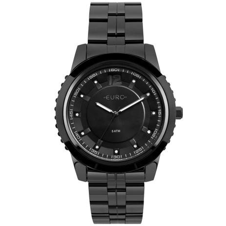 Relógio Feminino Euro Metal Glam EU2035YOF/4P 45mm Aço Preto Menor preço em Relógio Feminino Euro Metal Glam EU2035YOF/4P 45mm Aço Preto