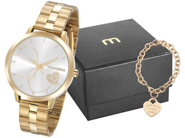 Relógio Feminino Mondaine Analógico - 32102LPMKDE1K1 Dourado com Pulseira