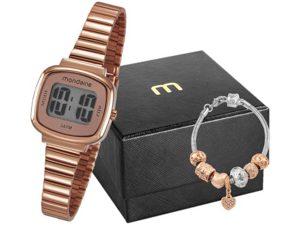 Relógio Feminino Mondaine Digital - 53717LPMVRE2K1 Rosê Gold com Acessório