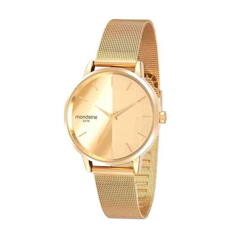 relogio feminino mondaine dourado com strass