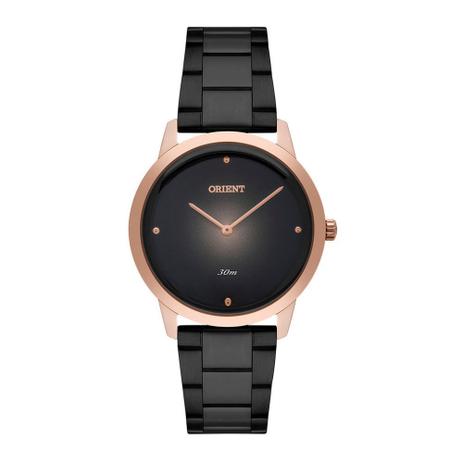 Relogio preto com rose Clearance