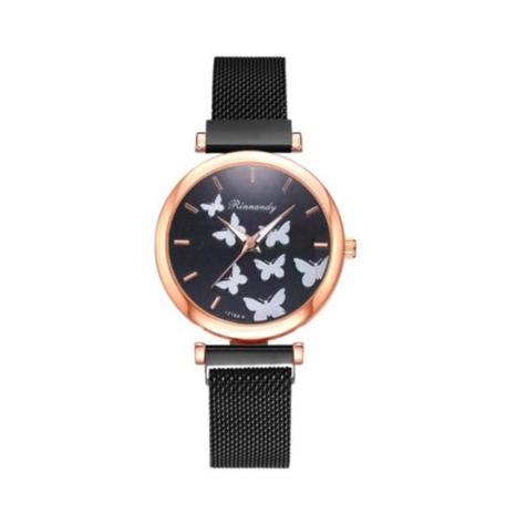Relógio Feminino Quartz De Pulseira Magnética Preto - Kit Relógio -  Magazine Luiza