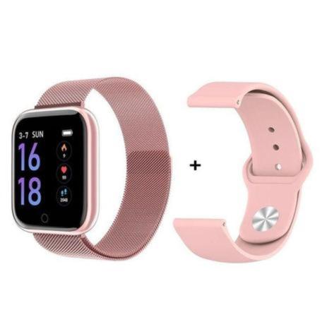 relogio apple feminino rose
