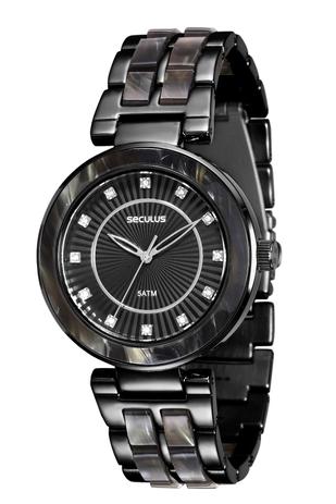 Relógio feminino seculus black com madrepérola 20410lpsvpf6 Menor preço em Relógio feminino seculus black com madrepérola 20410lpsvpf6