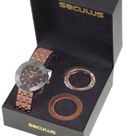 Relógio feminino seculus rose analógico kit aro 20598LPSVRS1 Menor preço em Relógio feminino seculus rose analógico kit aro 20598LPSVRS1