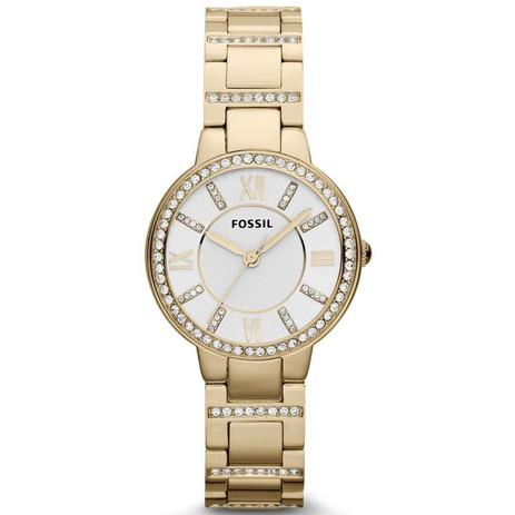 Relógio Fossil Feminino Ref: Es3283/4bn Social Dourado Menor preço em Relógio Fossil Feminino Ref: Es3283/4bn Social Dourado