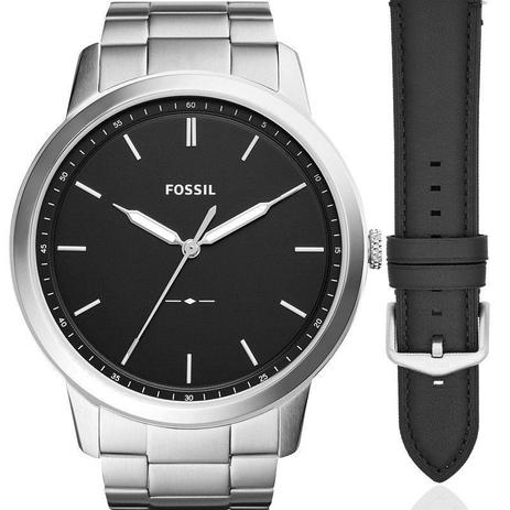 Relógio Fossil Masculino Prata Troca Pulseira FS5451SET/N Menor preço em Relógio Fossil Masculino Prata Troca Pulseira FS5451SET/N