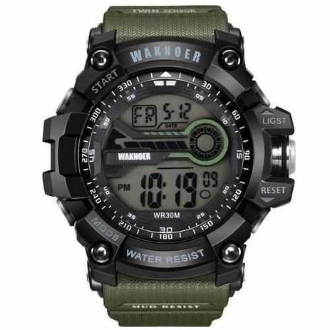 Relógio G-shock Esportivo Waknoer Digital Verde Militar Menor preço em Relógio G-shock Esportivo Waknoer Digital Verde Militar