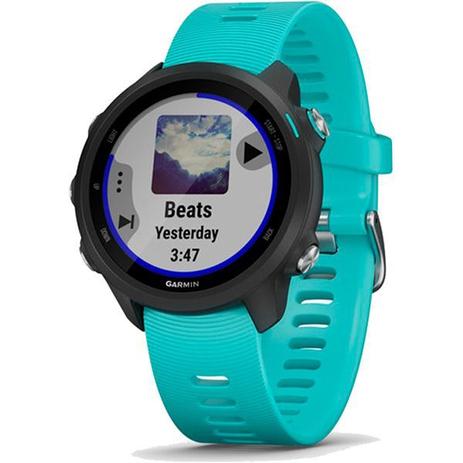 Relógio GPS Frequencímetro de Pulso Garmin Forerunner 245 Music Preto/Aqua Menor preço em Relógio GPS Frequencímetro de Pulso Garmin Forerunner 245 Music Preto/Aqua