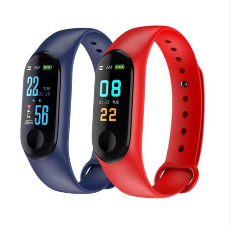 Relógio Inteligente Smartband M3 Sport (1par) Azul + Vermelho (Pedometro Km Kcal FC PA Sono) - Bgxpro Menor preço em Relógio Inteligente Smartband M3 Sport (1par) Azul + Vermelho (Pedometro Km Kcal FC PA Sono) - Bgxpro