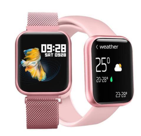 relógio inteligente smartwatch rose