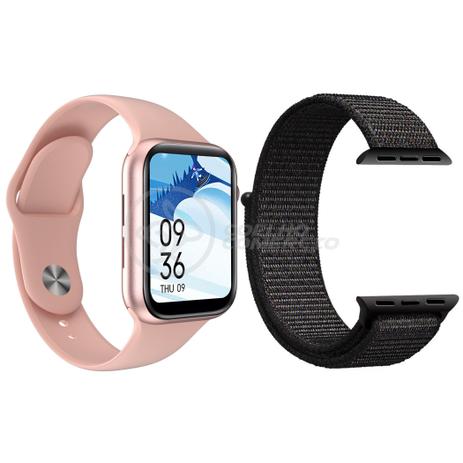 smartwatch rosa e preto
