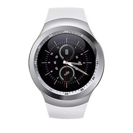 Relogio Inteligente Smartwatch Y1 c/Chip Bluetooth Redondo Branco - A1 Menor preço em Relogio Inteligente Smartwatch Y1 c/Chip Bluetooth Redondo Branco - A1