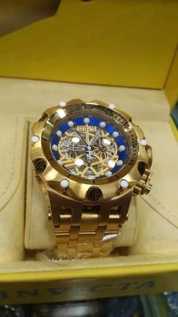 Relogio Invicta 16855 Hybrid Skeleton Dourado e Azul Menor preço em Relogio Invicta 16855 Hybrid Skeleton Dourado e Azul