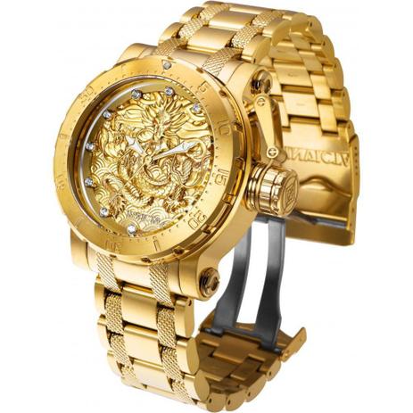 Relógio Invicta 26511 Automático Forces Dragon Banhado Ouro 18k Menor preço em Relógio Invicta 26511 Automático Forces Dragon Banhado Ouro 18k
