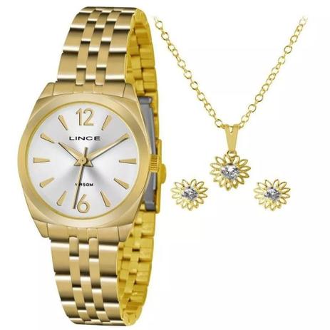 Relógio Lince Feminino Lrgh073l Ku69s2kx Dourado + Semijóia Menor preço em Relógio Lince Feminino Lrgh073l Ku69s2kx Dourado + Semijóia