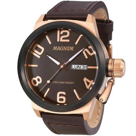 Relógio Magnum Masculino Couro Marrom MA33399Z Menor preço em Relógio Magnum Masculino Couro Marrom MA33399Z