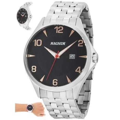 Relógio Magnum Masculino Ref: Ma33291t Casual Prateado é boa?