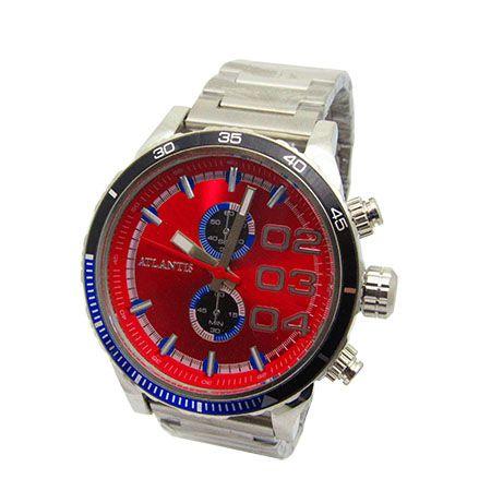 Relogio masculino atlantis a3428 fundo vermelho Menor preço em Relogio masculino atlantis a3428 fundo vermelho