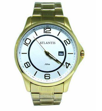 Relogio masculino atlantis g3415 dourado fundo branco Menor preço em Relogio masculino atlantis g3415 dourado fundo branco