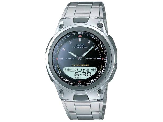 Relógio Masculino Casio Anadigi - AW-80D-1AVDF Prata