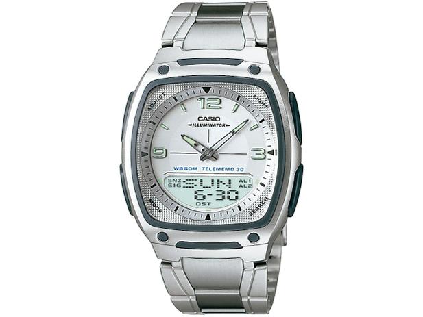 Relógio Masculino Casio Anadigi - AW 81D 7AVDF Prata