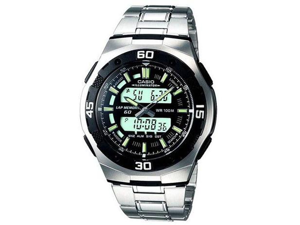 Relógio Masculino Casio Anadigi - Resisitente à Água Cronômetro Mundial AQ-164WD-1AV