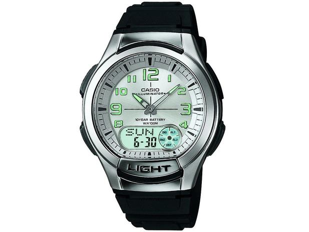 Menor preço em Relógio Masculino Casio Anadigi - Resistente à Água Cronômetro Mundial AQ180V 7BVDF