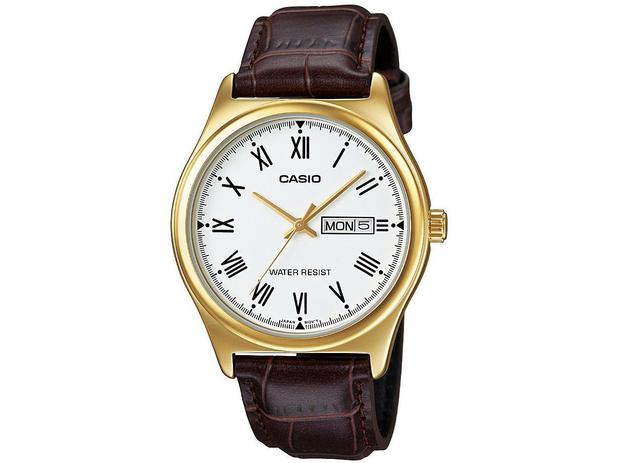 Relógio Masculino Casio Analógico - MTPV006GL7BUDF Marrom Menor preço em Relógio Masculino Casio Analógico - MTPV006GL7BUDF Marrom