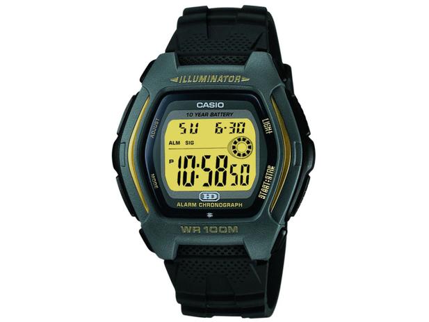 Relógio Masculino Casio Digital Esportivo - HDD-600G-9AVDF Cinza e Dourado