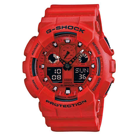 Relógio Masculino Casio G-Shock GA-100C-4ADRU 49mm Vermelho Menor preço em Relógio Masculino Casio G-Shock GA-100C-4ADRU 49mm Vermelho