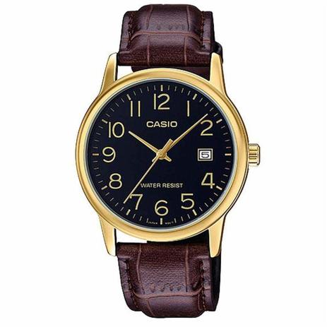 Relógio Masculino Casio MTP-V002GL-1BUDF - Dourado/Marrom Menor preço em Relógio Masculino Casio MTP-V002GL-1BUDF - Dourado/Marrom