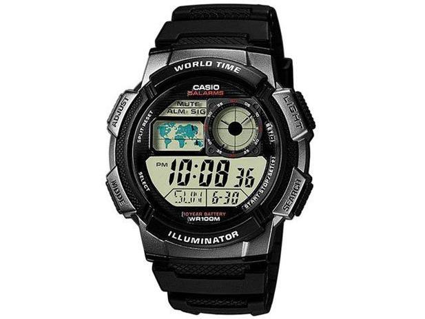 Relógio Masculino Casio Mundial AE 1000W 1BVDF - Digital Resistente à Água com Cronógrafo