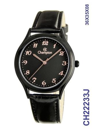 Relógio Masculino Preto Pulseira Couro Magnum Ma31542J