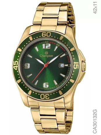 Relógio Masculino Champion Sport Dourado Verde Ca30132g Menor preço em Relógio Masculino Champion Sport Dourado Verde Ca30132g